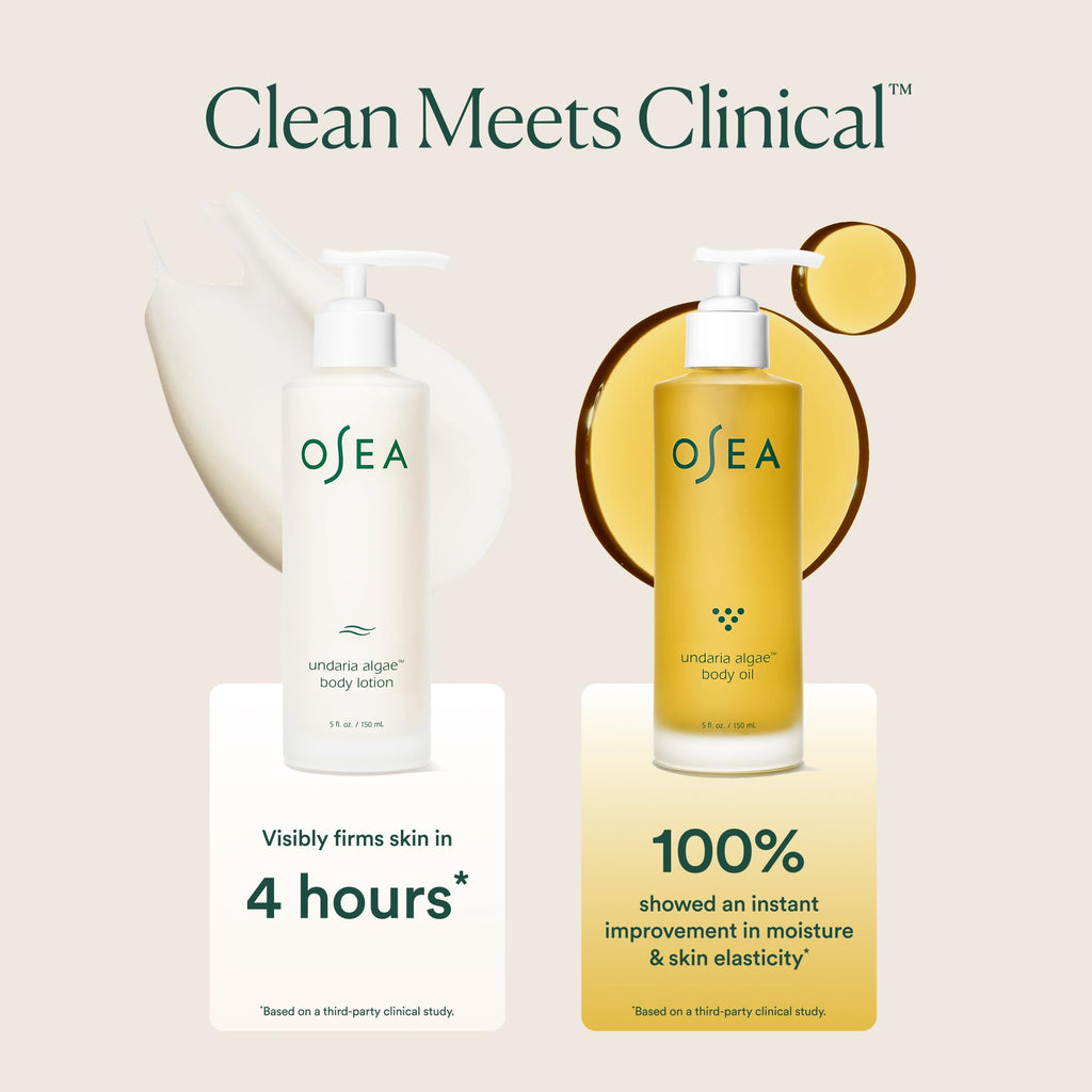 OSEA Undaria Body Bestsellers Full Size Set – Limited Edition Holiday Bundle - Includes Undaria Algae™ Body Oil 5oz & Undaria Algae™ Body Lotion 5oz – Hydrating & Firming Body Care