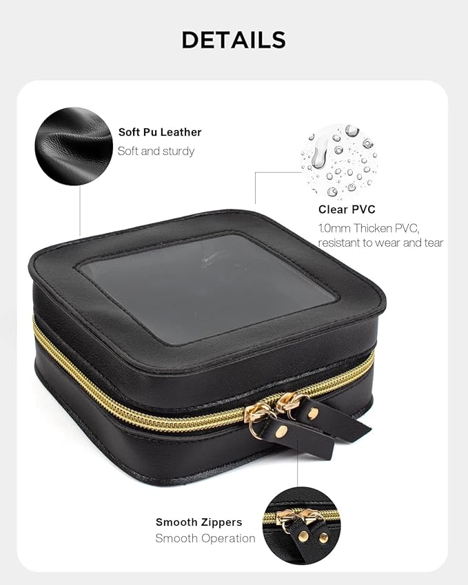 Small Clear Makup Bag, Clear Cosmetic Bags with Zipper Waterproof Small Travel Cosmetic Case Cute Make Up Pouch Mini Car Essentials for Women Travel Car Organizer