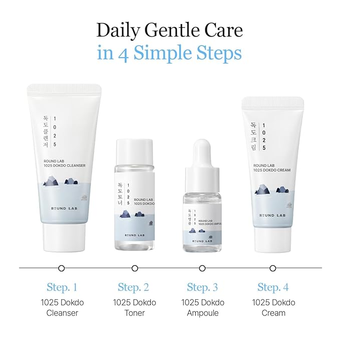 ROUND LAB 1025 Dokdo Hydrating Mini Kit 4-Step Skincare Set