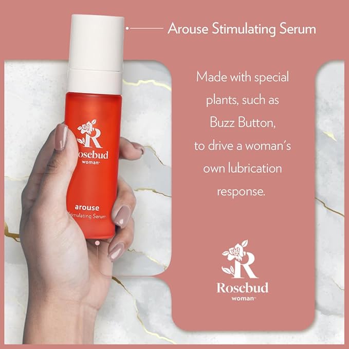 Rosebud Woman Arouse Stimulating Arousal Serum for Women – 3-in-1 Promotes Natural Lubrication, Plumping & Tingling Sensation – Plant-Based, Vegan, OBGYN-Approved Intimate Serum (1 oz)