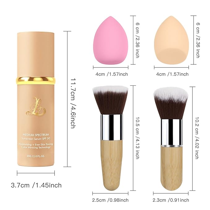 SPRINGSKY 4-in-1 Color Changing Liquid Foundation SPF 50, Medium (SET 1)