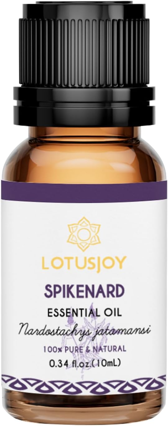 LOTUSJOY 100% Pure Spikenard Essential Oil 0.34 Fl Oz, Natural Spikenard Oil in Amber Glass Bottle with Dropper for Diffuser Massage Skin Care DIY