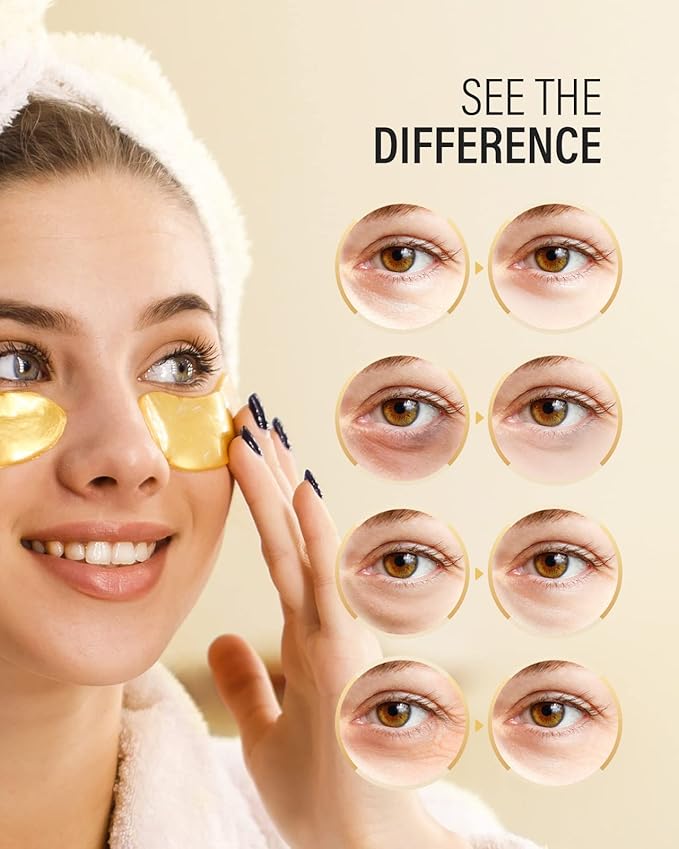 Maskiss 24K Gold Under Eye Patches (15 Pairs), Eye Mask, Collagen Skin Care Products, Eye Patches for Puffy Eyes, Eye Masks for Dark Circles and Puffiness