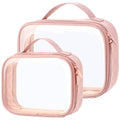 PACKISM Clear Makeup Bag Travel - TSA Approved Toiletry Bag, 2 Pack Pink