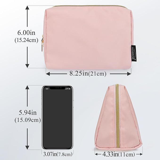 Aosbos Small Makeup Pouch, Travel Cosmetic Bags for Women,Travel Pouch