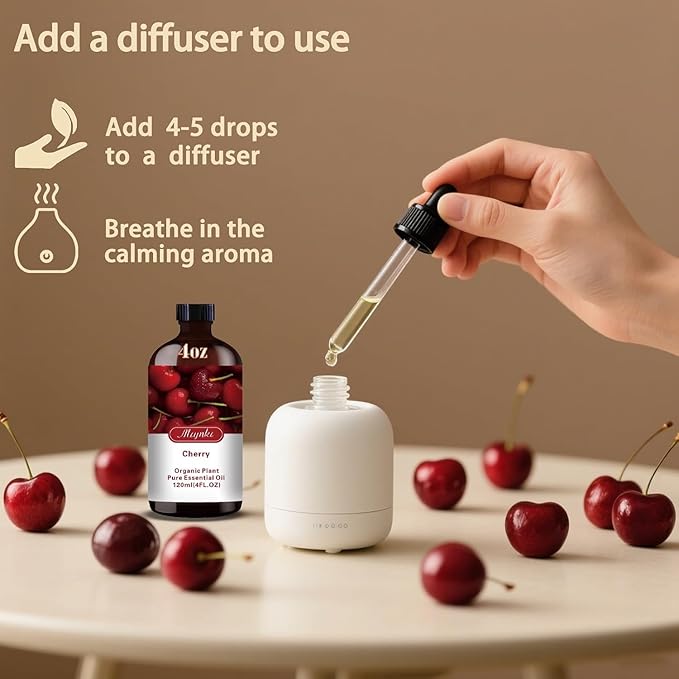 MLYNKL Cherry Essential Oil,Cherry Oil for Diffuser Home,4 fl oz