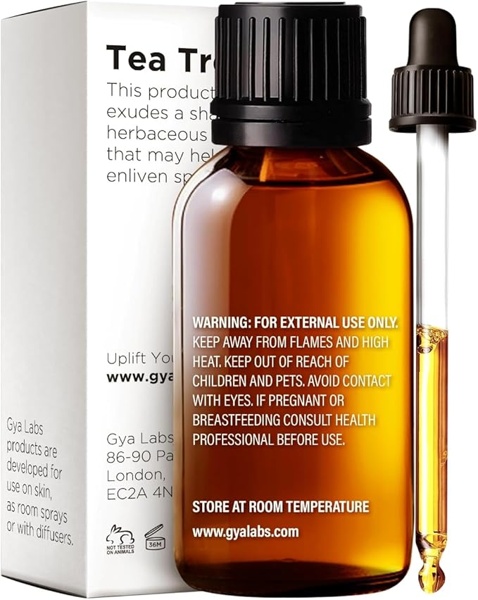 100% Pure Tea Tree Essential Oil - 1.02 Fl Oz - Tea Tree Oil for Hair, Skin, Diffuser, Aromatherapy & DIY Candle Making Scent