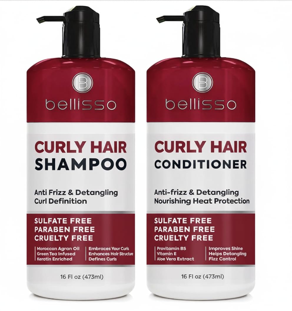 Keratin Shampoo and Conditioner Set - Sulfate Free and Paraben Free - Salon Thickening Treatment for Dry, Damaged, Curly, Frizzy, Straight or Color Treated Hair - Anti Frizz Formula for Women and Men