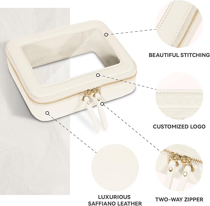 Prite Clear Makeup Bag Set Travel Cosmetic Case Toiletry Bag for Women