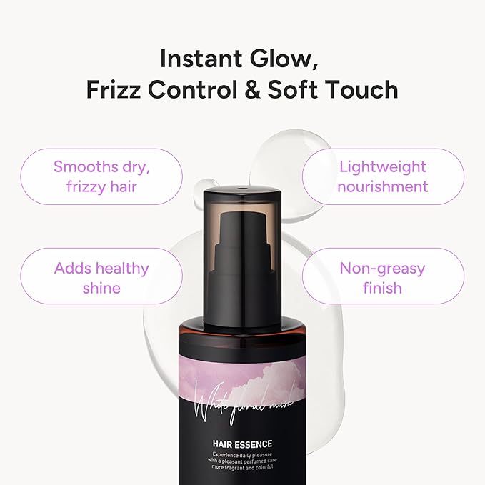 BANANAL 2-in-1 Hair Serum & Perfume Oil - Korean Hair Care, Moroccan Argan Oil & 12 Amino Acids for Dry Damaged Hair, Anti-Frizz Glass Hair Shine, Paraben-Free, White Floral Musk, 3.38 fl oz