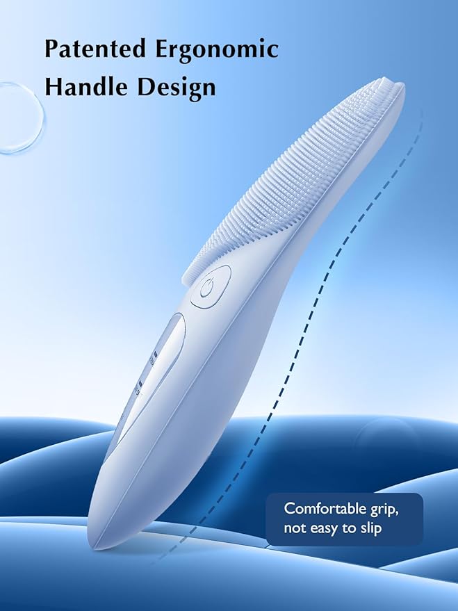 COSLUS JMY05 Silicone Face Scrubber Facial Cleansing Brush, Heat Eye Care