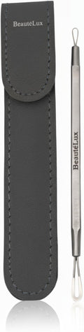 BeautéLux 2-in-1 Blackhead Removal Tool, Stainless Steel Acne Extractor, Blackhead & Whitehead Remover for Face/Nose, Dual-Loop Pimple Extractor, Skin Blemish Tool