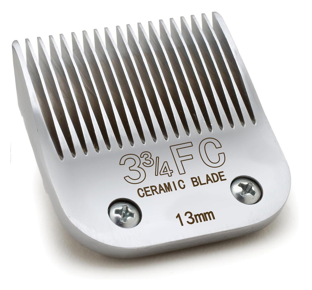 Docal 3-3/4FC Silver Detachable Clipper Ceramic Blades, Dog Grooming Clipper Replacement Blades Compatible with Dog Clippers, KM Series Clippers, A5, Size 3-3/4FC, Cut Length 1/2"(13mm)