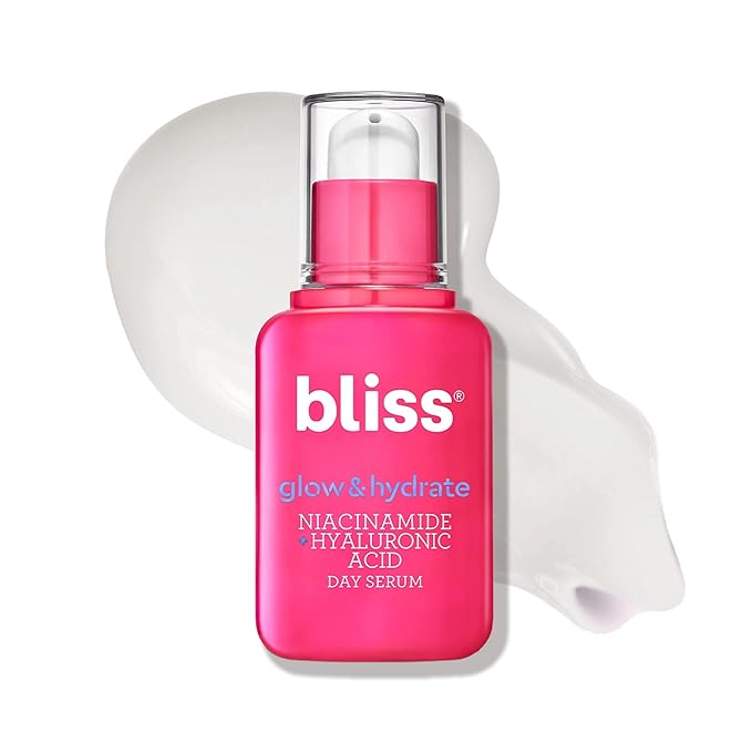 Bliss Glow & Hydrate Serum – Niacinamide + Hyaluronic Acid Face Serum with Vitamin E – Hydrating & Brightening Serum for Dull Skin, Pores & Uneven Tone – Lightweight Daily Skincare, 1 Fl Oz