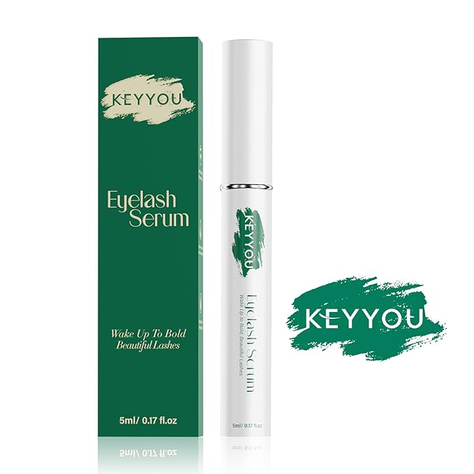 KEYYOU Eyelash Serum to Grow Lashes & Brows Eye Lash Serum for Eyelashes with Advanced Formula Eyelash Enhancing serum for Longer Thicker and Fuller Lashes Vegan & Cruelty-Free (5ML)