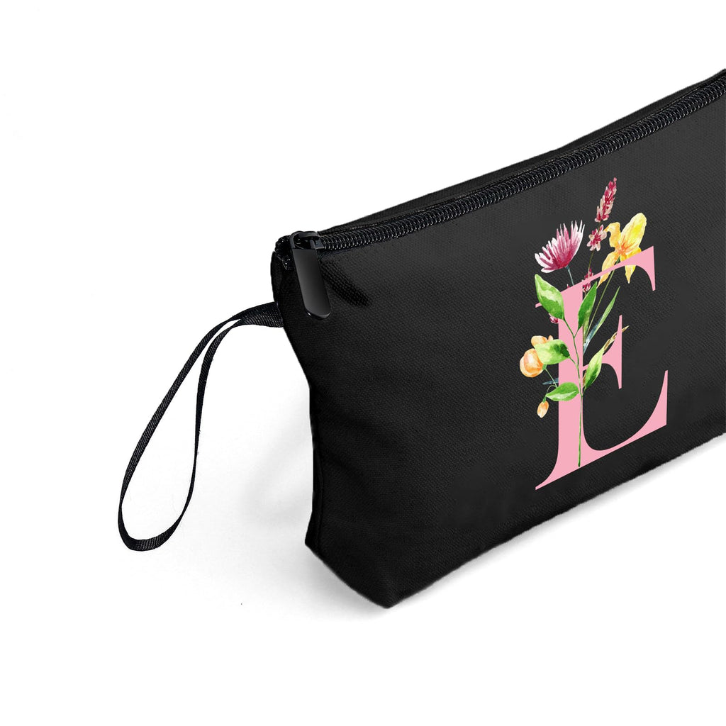 A-Z Personalized Gifts for Women, Initial Make Up Bag with Mirror, E