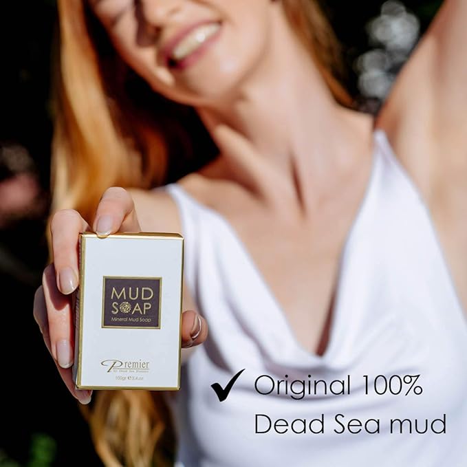 Premier Dead Sea Mineral Mud Bar - Body Wash, Face Wash & Hand Soap 3.4 Oz
