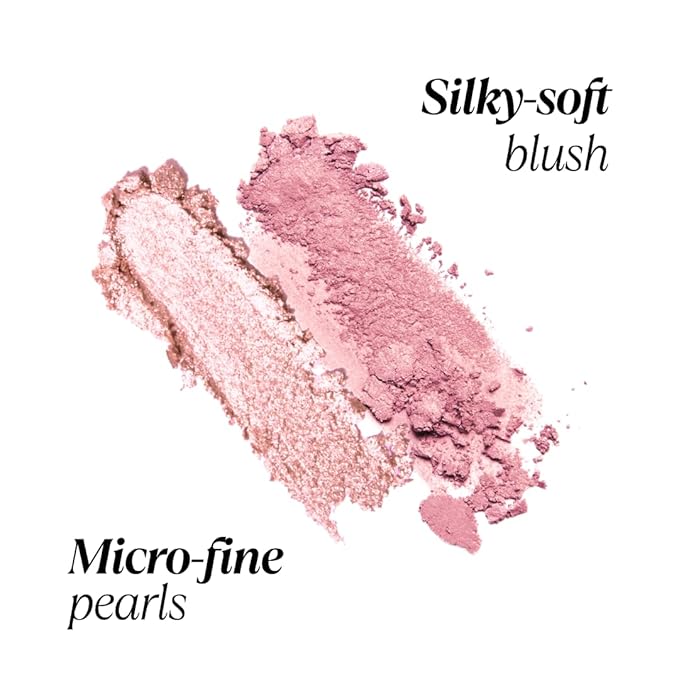 Haute Minute Makeup Blush + Brighten Highlighter Duo, Mini Lightweight Blendable Shimmer Blush, High Pigmented Makeup Powder Palettes, Cruelty Free - Just Keep Winning