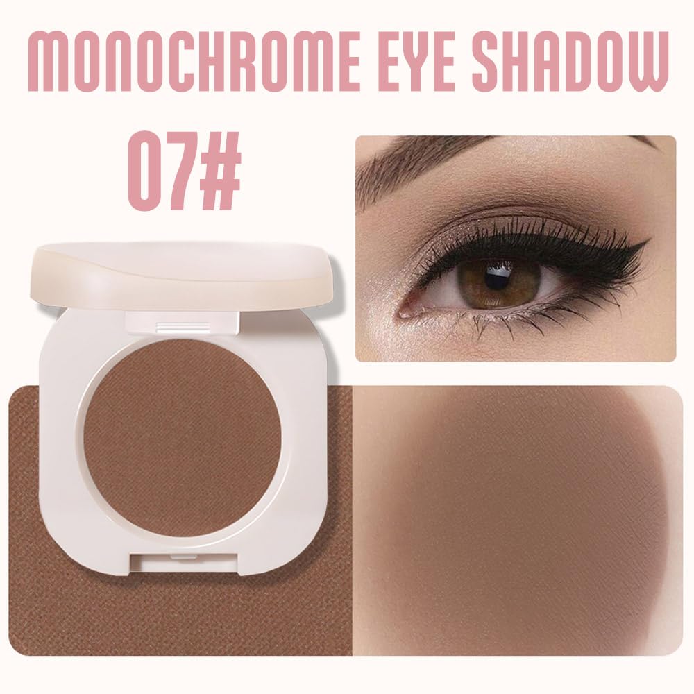CAKAILA Single Nude Coffee Brown Matte Eyeshadow,Bright Intense Monochrome Eye Shadow,Apply Makeup Easily,Matte Pressed Powder Single Eyeshadow,24 Hour Eye Makeup Longwear Waterproof