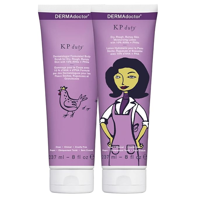 DERMAdoctor KP Bump Eraser Scrub + Lotion, Keratosis Pilaris, 8 oz Each