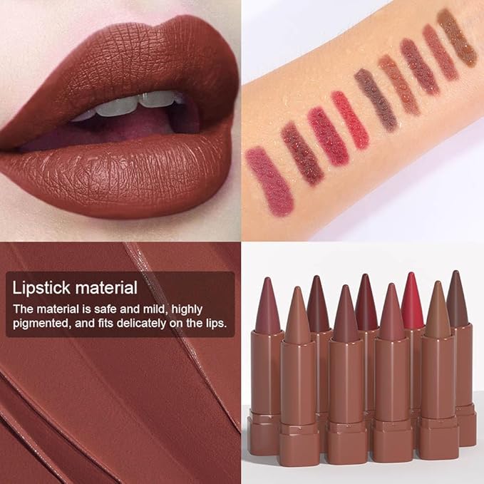 Reddish Brown Lip Liner,LongLasting Matte Lipstick,LipPencil for Line&Fill