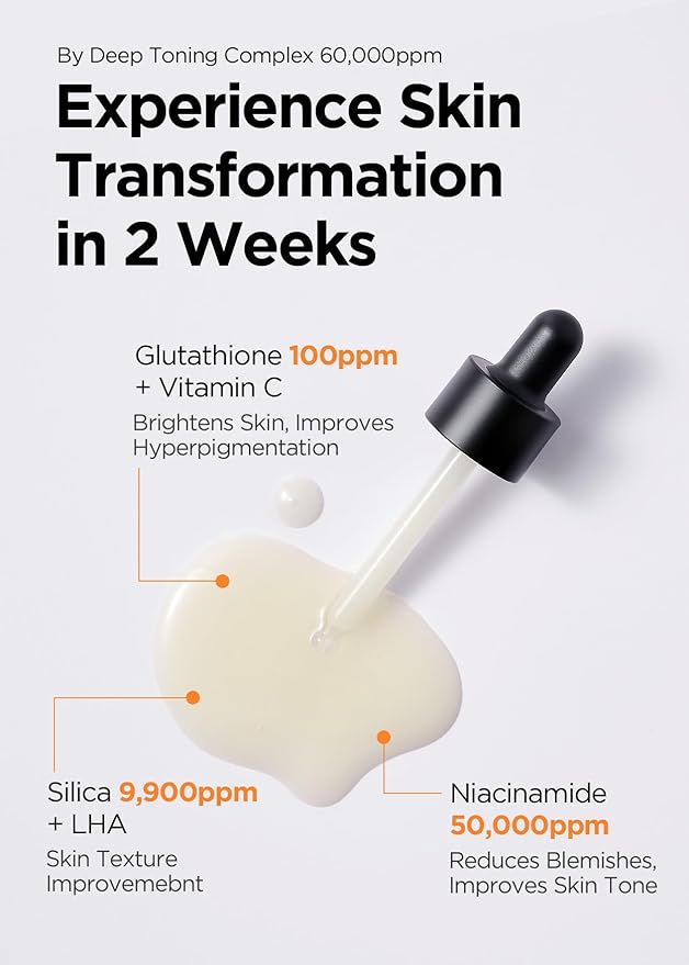 bewants Skin Brightening Glutathione Serum, Deep Toning Complex for Even Skin Tone, with Vitamin C, Niacinamide 50,000ppm, and Dark Spot care, 1.01 fl oz (1 Pack)
