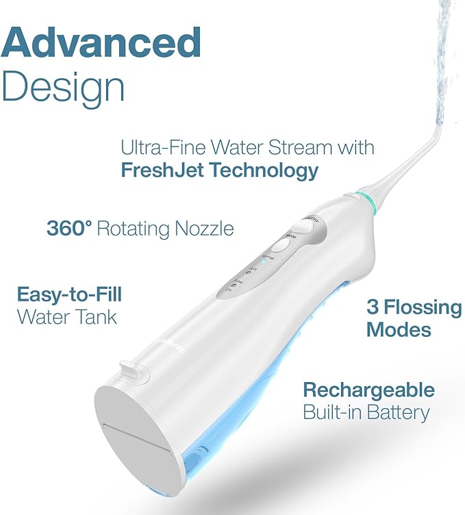 AquaSonic Aqua Flosser - Cordless Rechargeable Water Flosser for Teeth - Waterproof, Portable Oral Irrigator for Dental Cleaning with 5 Jet Tips – Braces Home Travel