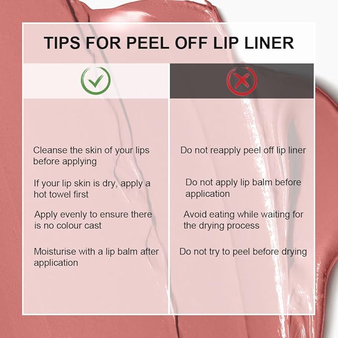 GLSFACE 3 Colors Peel Off Lip Liner with Tweezer Kit, Rich Color Matte Finish Lip Tint Stains Makeup Set for Women, Long Lasting, Waterproof, Smudge Proof, For All Skin Types (#3, #6, #7)