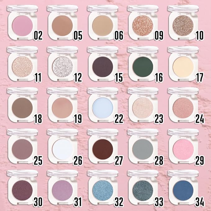 HHLTOH Nude Beige Tan Single Eyeshadow Makeup, Neutral Powde Eye Shadow for Women, Dusty Pink Matte Singles Eyeshadow Palette Pigmented Waterproof, Vegan & Cruelty-Free, Sombras para Ojos