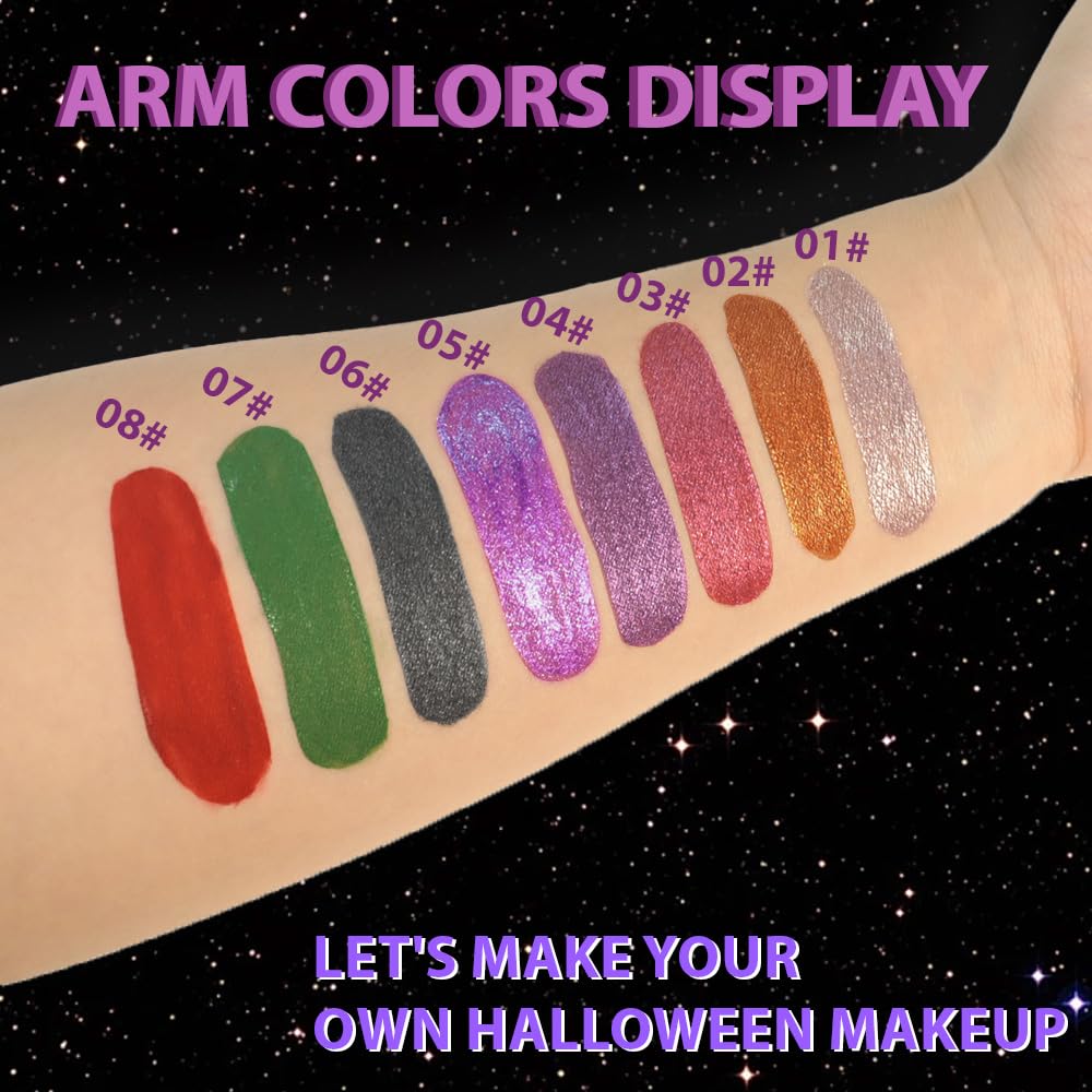 CAKAILA Gray Black Metallic Lipstick for Women,Glitter Sparkling Liquid Lipstick,Long Lasting Waterproof Lightweight Comfortable Non-Drying Bold Dark Lip Gloss for Gothic Stage Makeup,Vegan