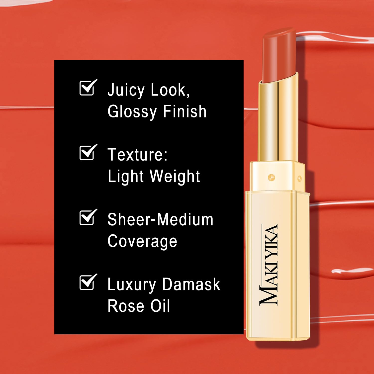 MAKI YIKA Moisture Red Lipstick for Women Hydrate Tinted Lip Balm