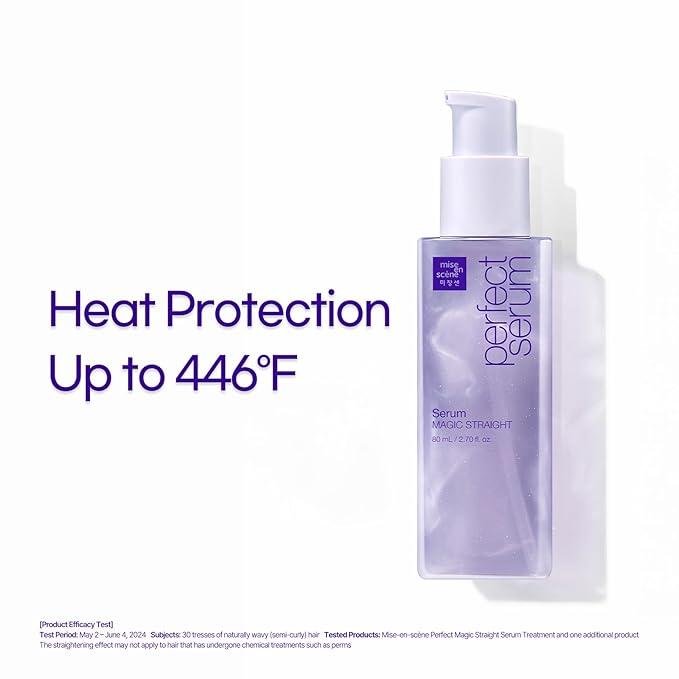 Mise En Scene Magic Straight Serum and Treatment - Hair Taming Oil for Frizzy | Heat Protectant | Straightening Fixing | Humidity Hair Products | Coconut Oil | Sleek and Shine | Bergamot Scent