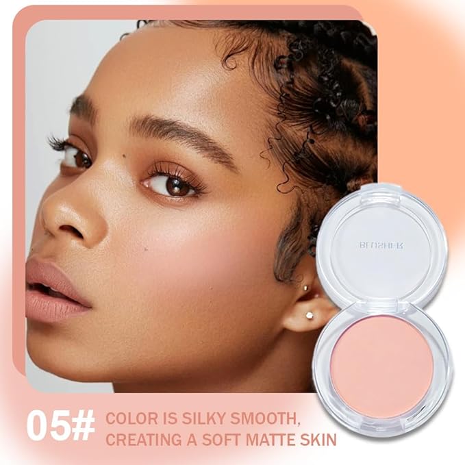 HHLTOH Blush for Cheeks Makeup Palette, Natural Matte Cream Powder Single Blushes for Eye and Cheek, Buildable Long-Lasting Color,Vegan & Cruelty-Free,Everyday Makeup Look for Women,#05-Nude Skin Tone