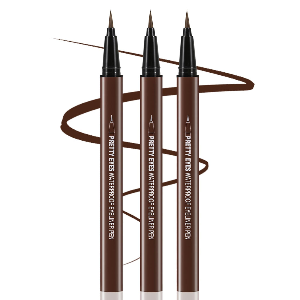 Boobeen 3pcs Liquid Eyeliner Pen, Matte Eye Liner with Precision Tip, Long Lasting Eyeliner Pencil for Bold Eye Makeup, Glides on Smoothly