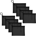 Fassave 8 Pack Mini Zipper Mesh Makeup Bags, Nylon Cosmetic Bags Toiletry Purse Travel Organizer Bags Inside Bag for Office Travel Organization (Black, XS)
