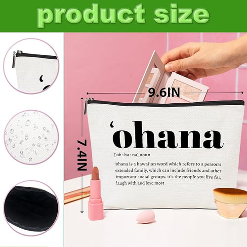 2pcs Hawaiian Inspirational Makeup Bag, Minimalist Thank You Gift for Women