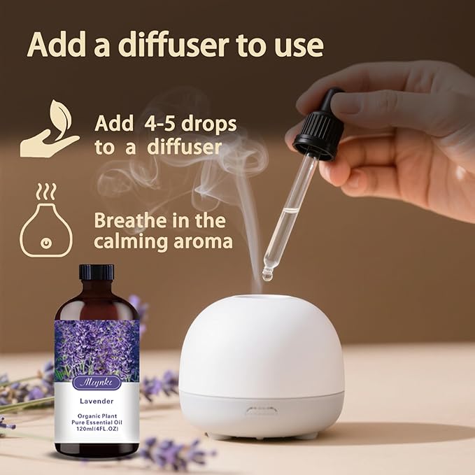 MLYNKL Lavender Essential Oil,Lavender Oil for Massage Home,4 fl oz