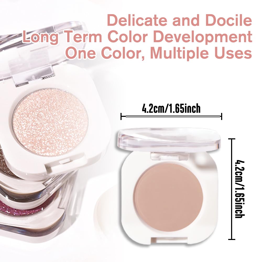 HHLTOH Light Brown Single Matte Eyeshadow Makeup, Neutral Powde Eye Shadow for Women, Rosy Brown Eyeshadow Palette Pigmented Waterproof, sombras para ojos, Lightweight Blendable, Vegan & Cruelty-Free