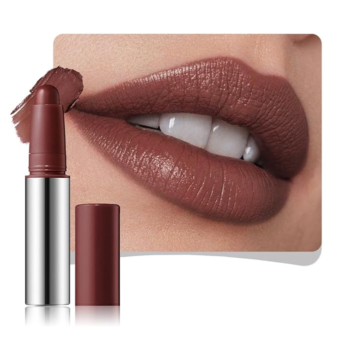 JUAAZIN Maroon Matte Lipstick Lip Liner Pencil Crayon - High Pigment Creamy Formula, Waterproof Long Lasting, Non-Sticklipstick, Ultra Thin Lightweight Velvet Matte Lip Feel for Women 06#