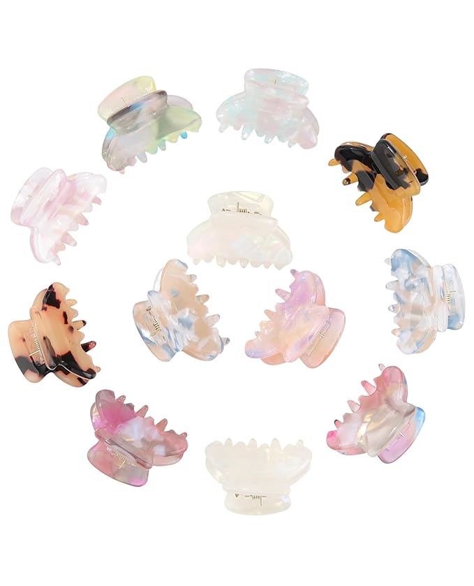 Molans 12 Pcs Small Hair Clips Mini Claw Jaw Clips Women Girls Thin Hair