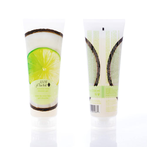 100% PURE Coconut Lime Shower Gel Natural Foaming & Hydrating Body Wash