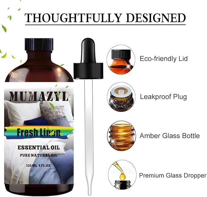 Fresh Linen Essential Oil 4 Fl Oz 120ML for Diffuser Laundry Dryer Balls