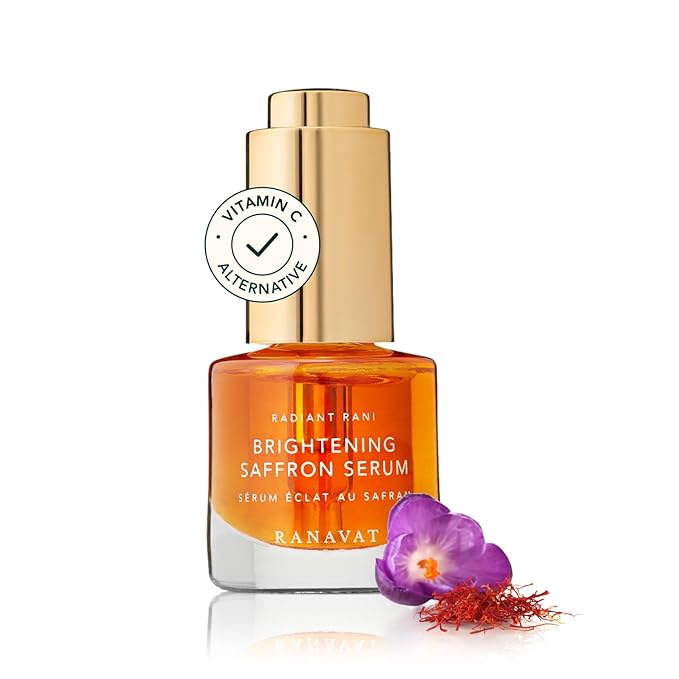 RANAVAT Brightening Saffron Serum - Vitamin C Alternative for Hyperpigmentation & Uneven Skin Tone - Leaves Skin with a Healthy Glow (0.17 oz)