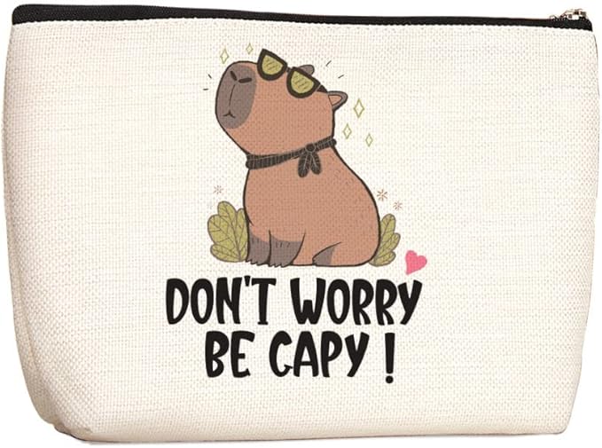 Capybara Gifts Makeup Bag Capybara Lover Gift Animal Lover Gift for Women Rodent Pet Owner Makeup Stuff Birthday Christmas Friendship Gifts for Women Friend