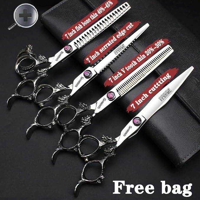 6/7/8/9-inch professional hair clipper set hairdresser(7 inches,4 pieces)