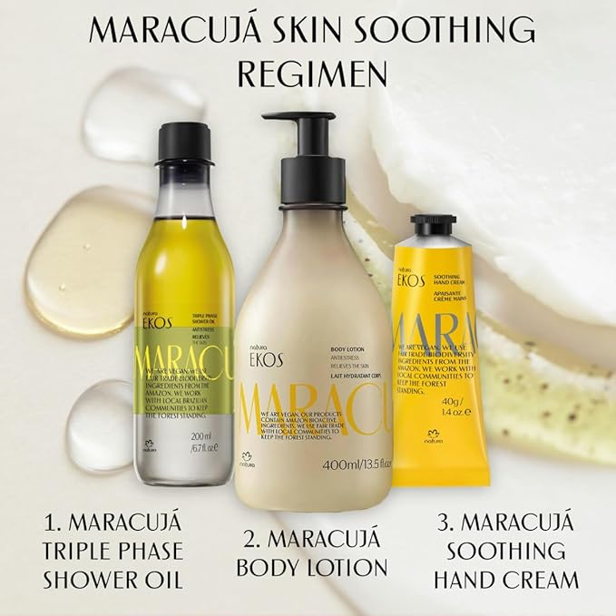 natura - Passion Fruit Hand Cream - Calming Balm - Fast Absorption - 24-Hour Deep Hydration Skin Moisturizer - Vegan Skin Care - Brazilian Beauty Secrets - Self Care & Body Care - 2.6oz (75g)