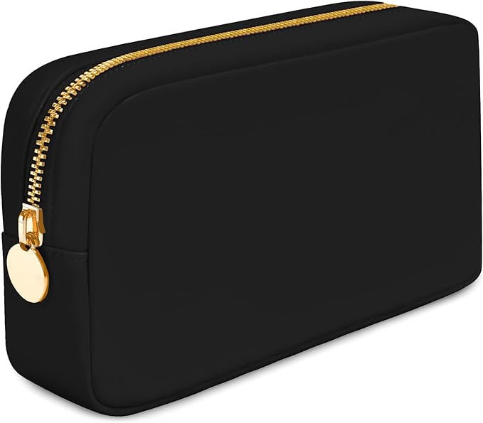 DANCOUR Small Makeup Bag For Purse - Makeup Bag Small Cosmetic Bag For Purse - Mini Pouch Travel Makeup Bag Zipper Pouches Makeup Pouch Mini Organizer For Women and Girls (Black)