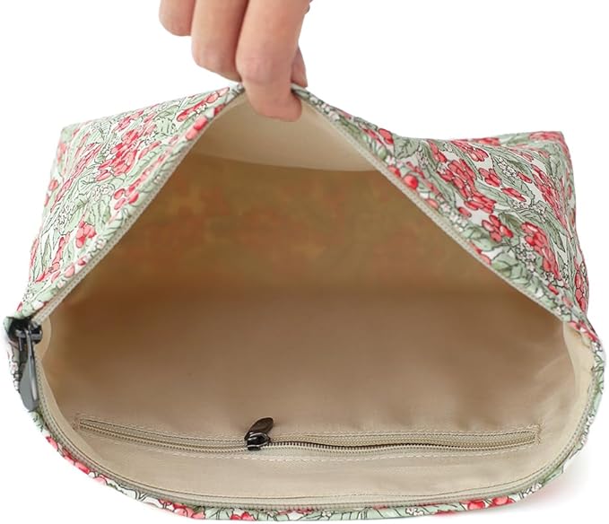 BBORGDC Cotton Printed Makeup Bag - Large Capacity Travel Cosmetic Pouch & Toiletry Organizer with Zipper, Perfect for Daily Use, Makeup Storage, or Gift Ideas