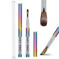 Shine Chance Acrylic Nail Brush Size 4, 100% Real Kolinsky Art Nail Brush for Acrylic Powder Application, Handmade Women Manicure Nail Extension Tool for Professional DIY Home Salon and Beginners
