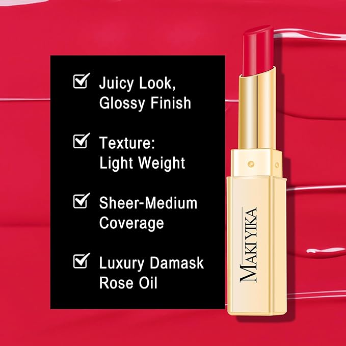 MAKI YIKA Moisture Red Lipstick for Women Hydrate Tinted Lip Balm